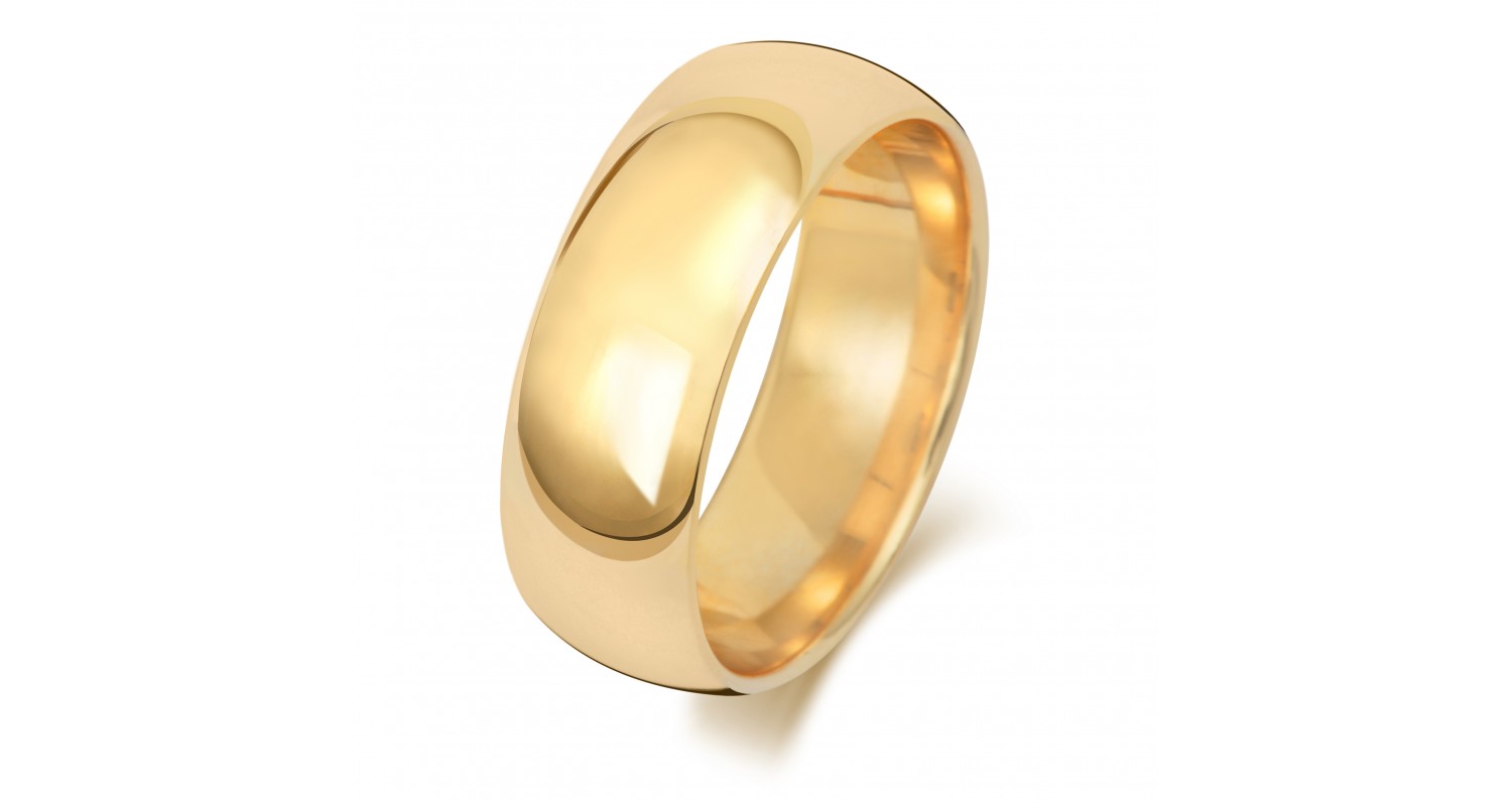 9ct Yellow Gold Court 7mm Heavyweight Band